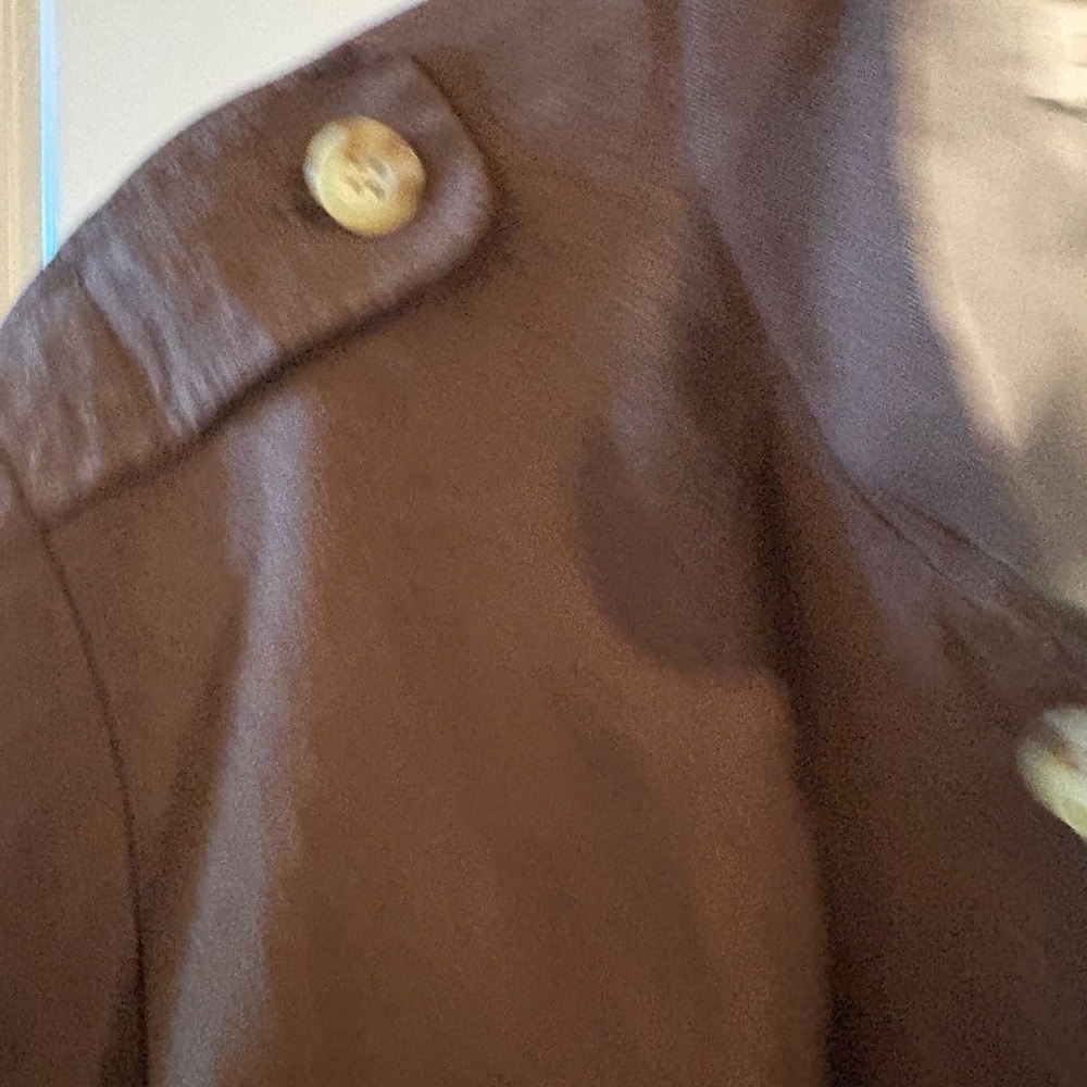 NWT Coldwater Creek  Brown Military Linen Safari Cargo Blazer / Jacket Size 18 - Picture 6 of 15